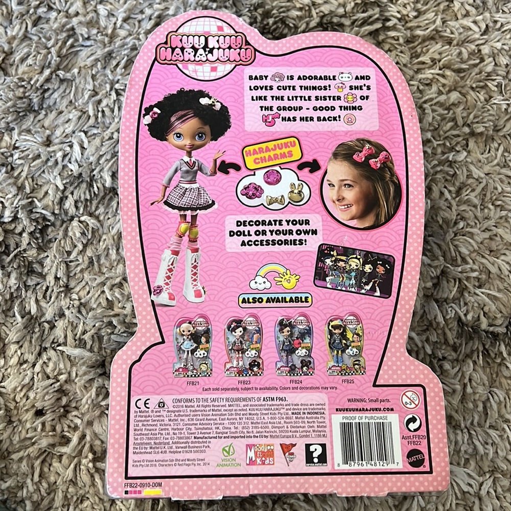 Rare 2016 NIB Kuu Kuu Harajuku Doll BABY + Make Own Charms Mattel - Picture 5 of 5